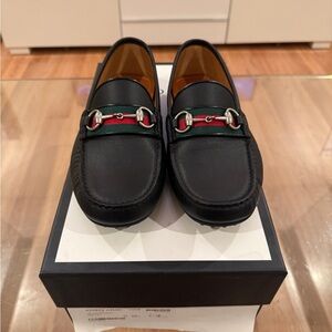 Men's Gucci Black Leather Horsebit Drivers Size 6 1/2